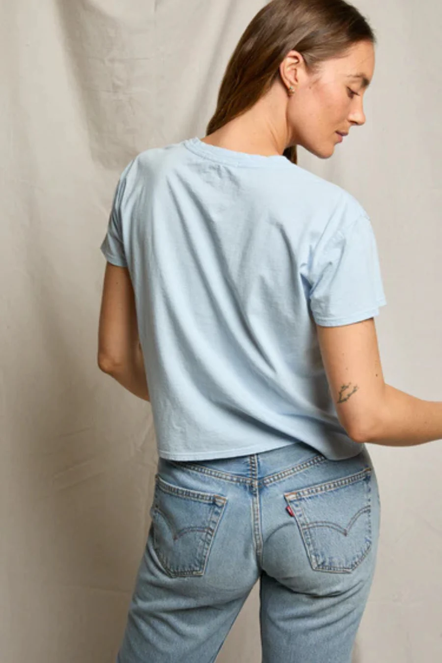 Harley Cotton Boxy Crew Tee Powder Blue - Image 2