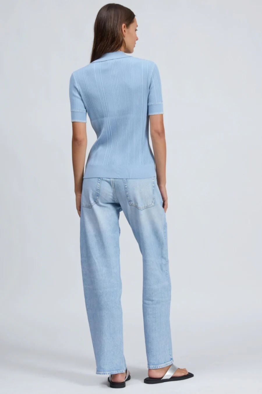 Harper Short Sleeve Cardigan Sky - Image 2