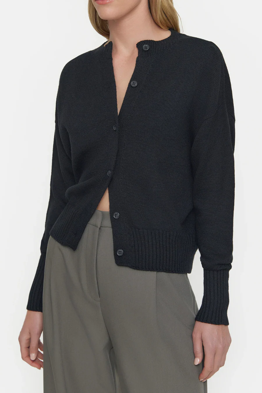 Hart Merino Cardigan Black - Image 3