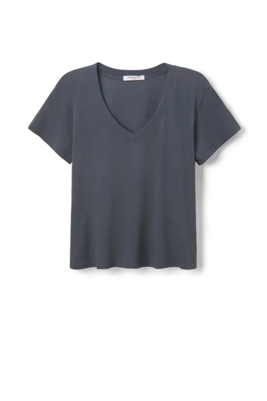 Hendrix Cotton Boxy V Neck Tee Night - Image 3
