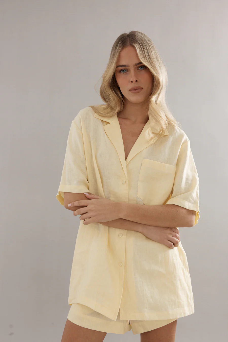 Ibiza Shirt Yellow Linen - Image 3