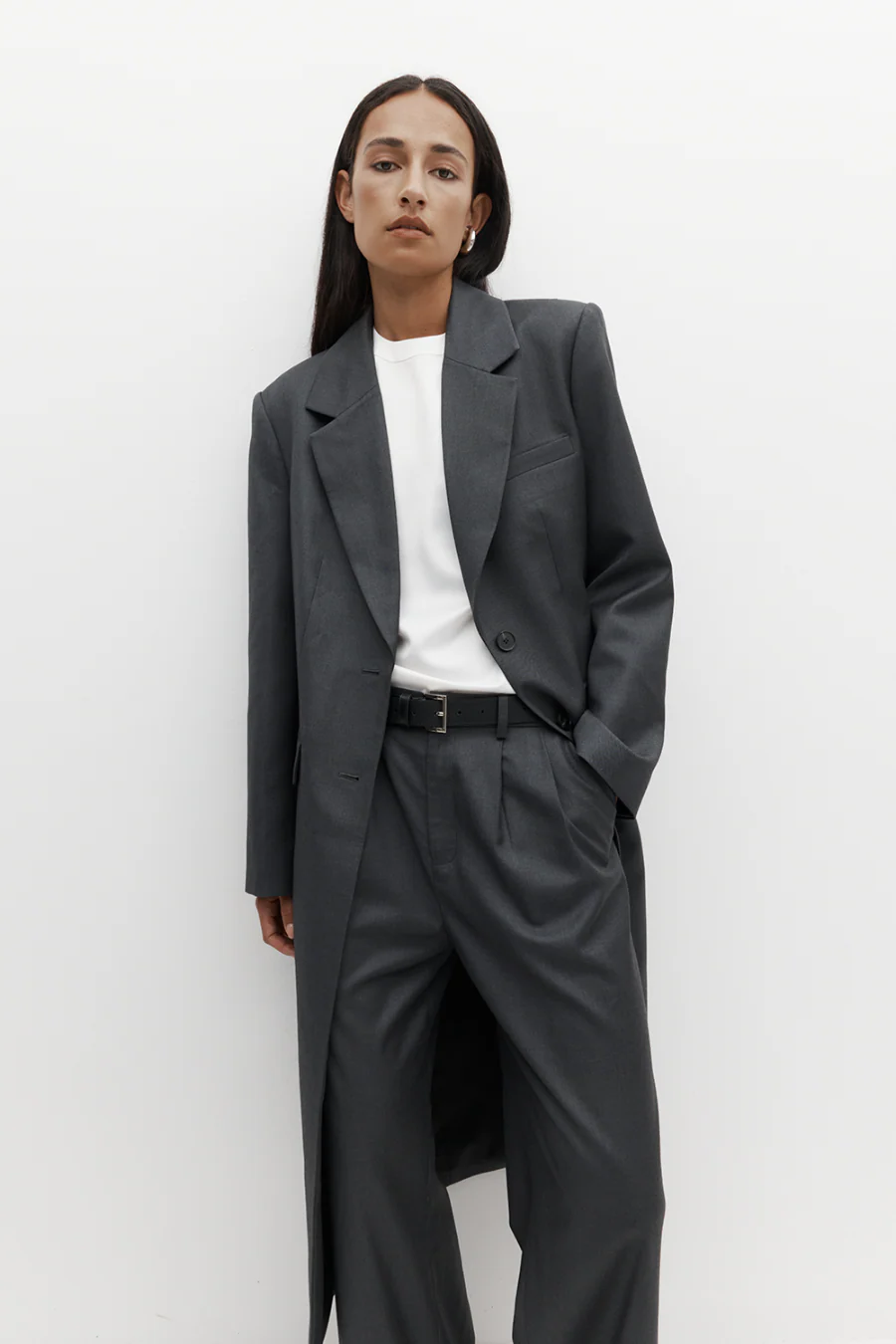 Icon Suiting Coat Charcoal - Image 3