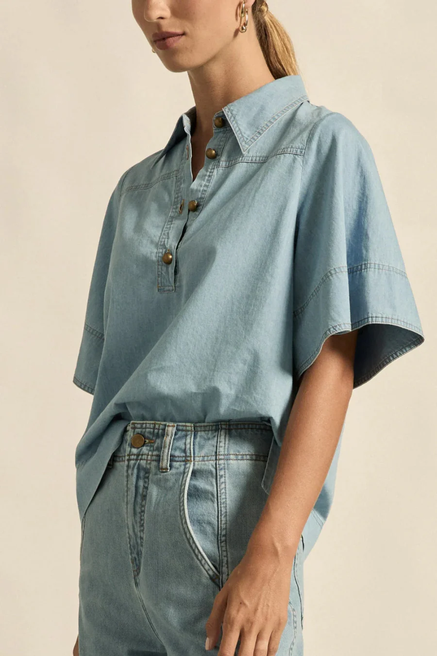 Insinuate Top Light Chambray - Image 3