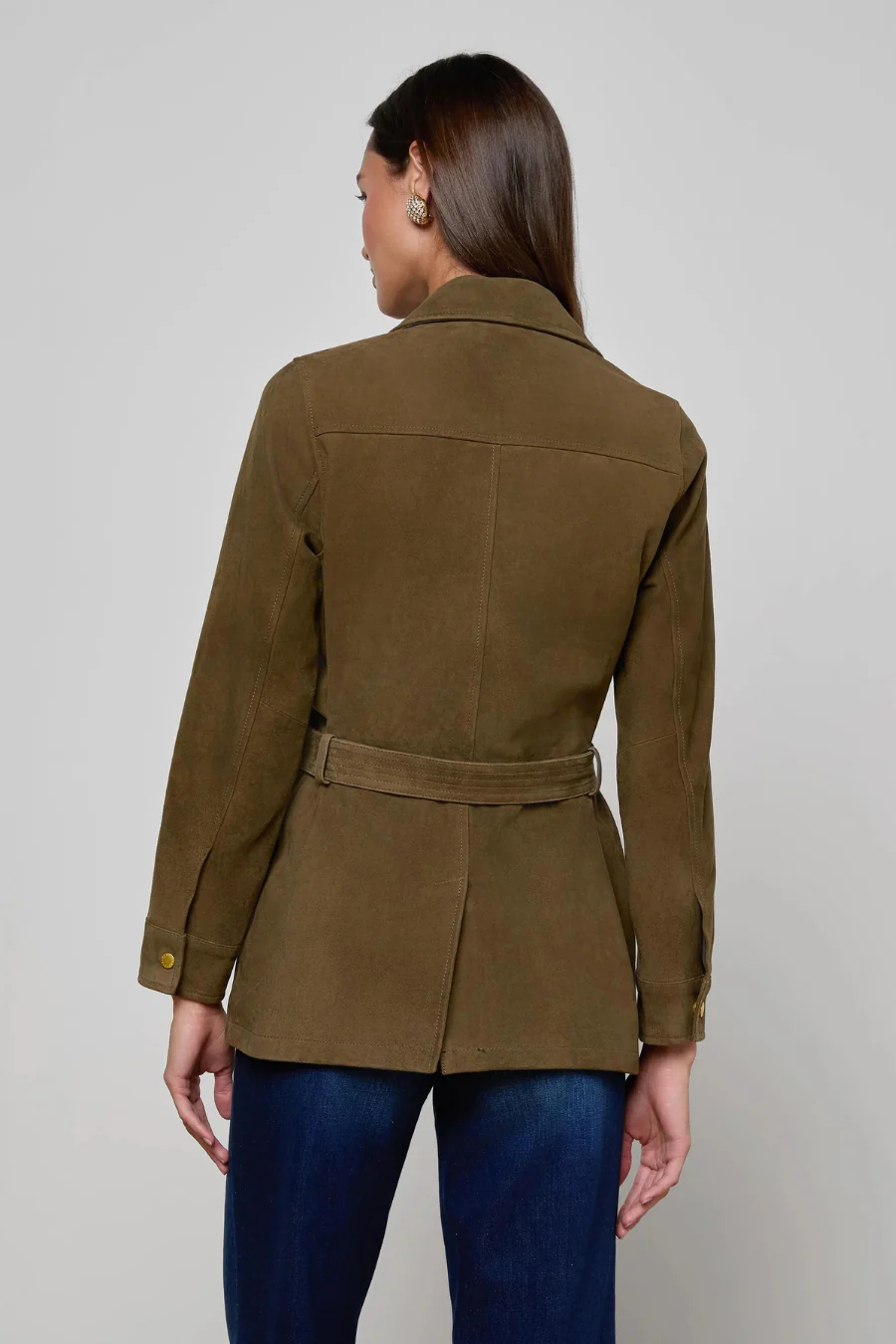 Ishani Belted Jacket Olive - Image 2