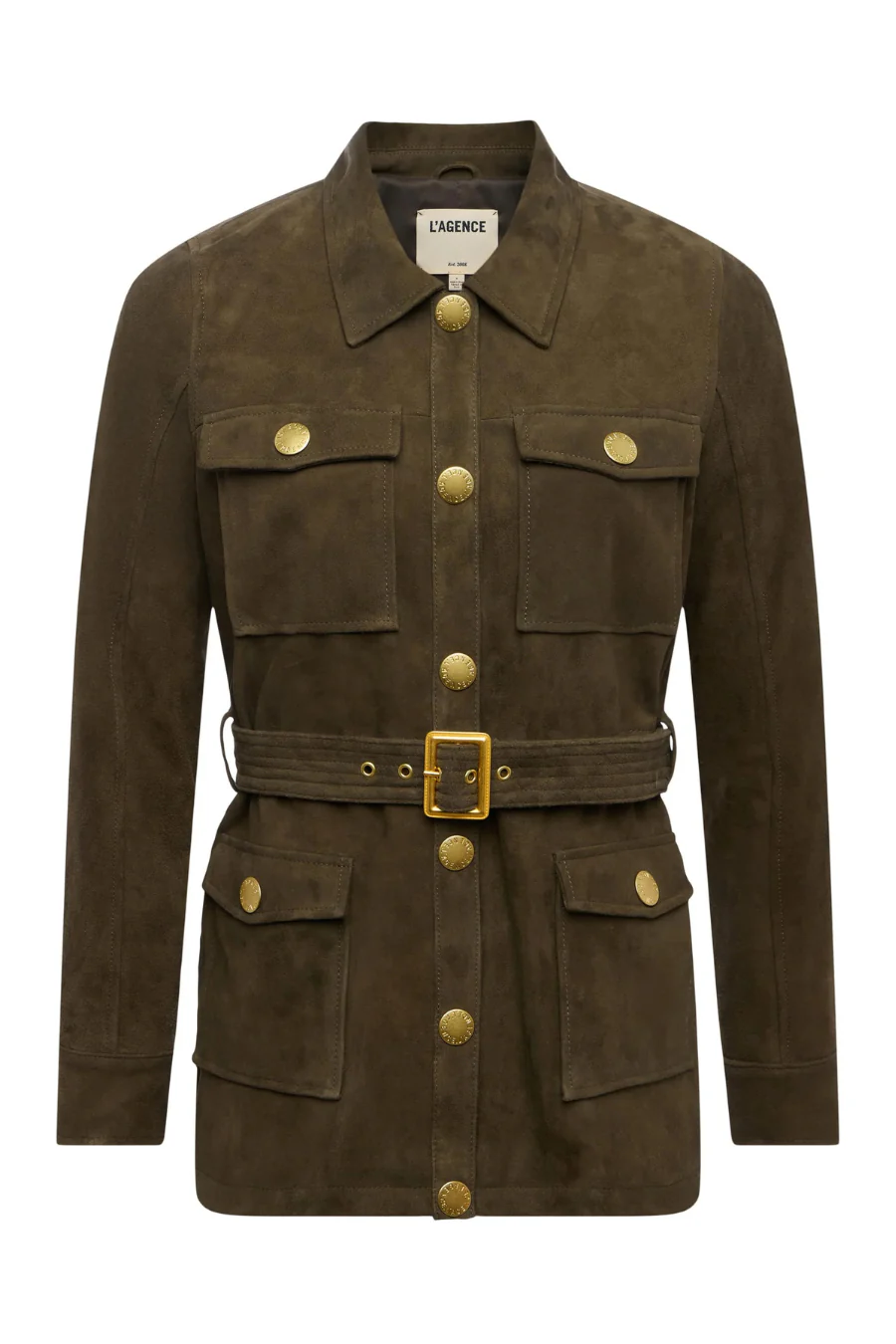 Ishani Belted Jacket Olive - Image 4