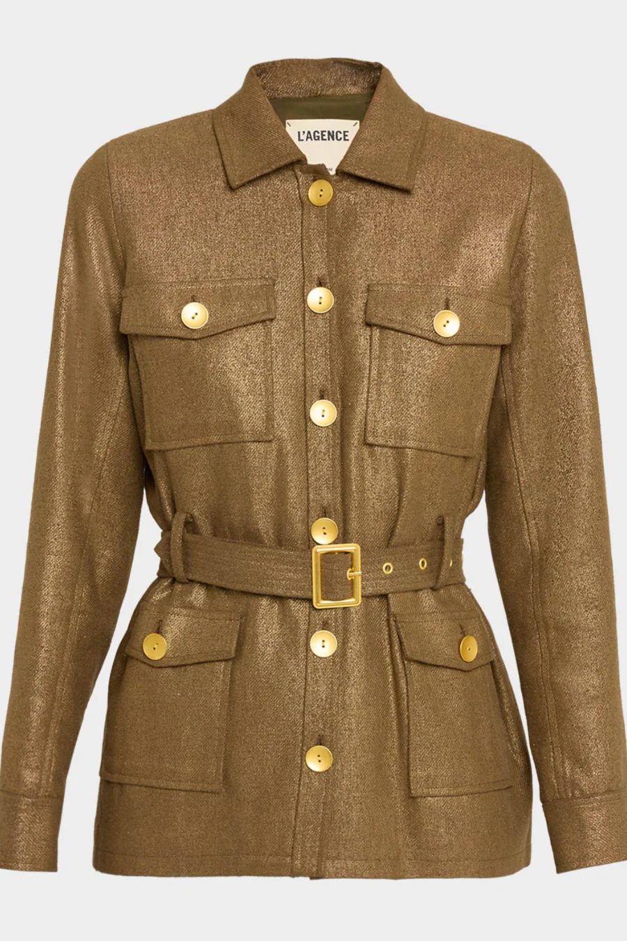 Ishani Belted Jacket Pine/Gold - Image 3