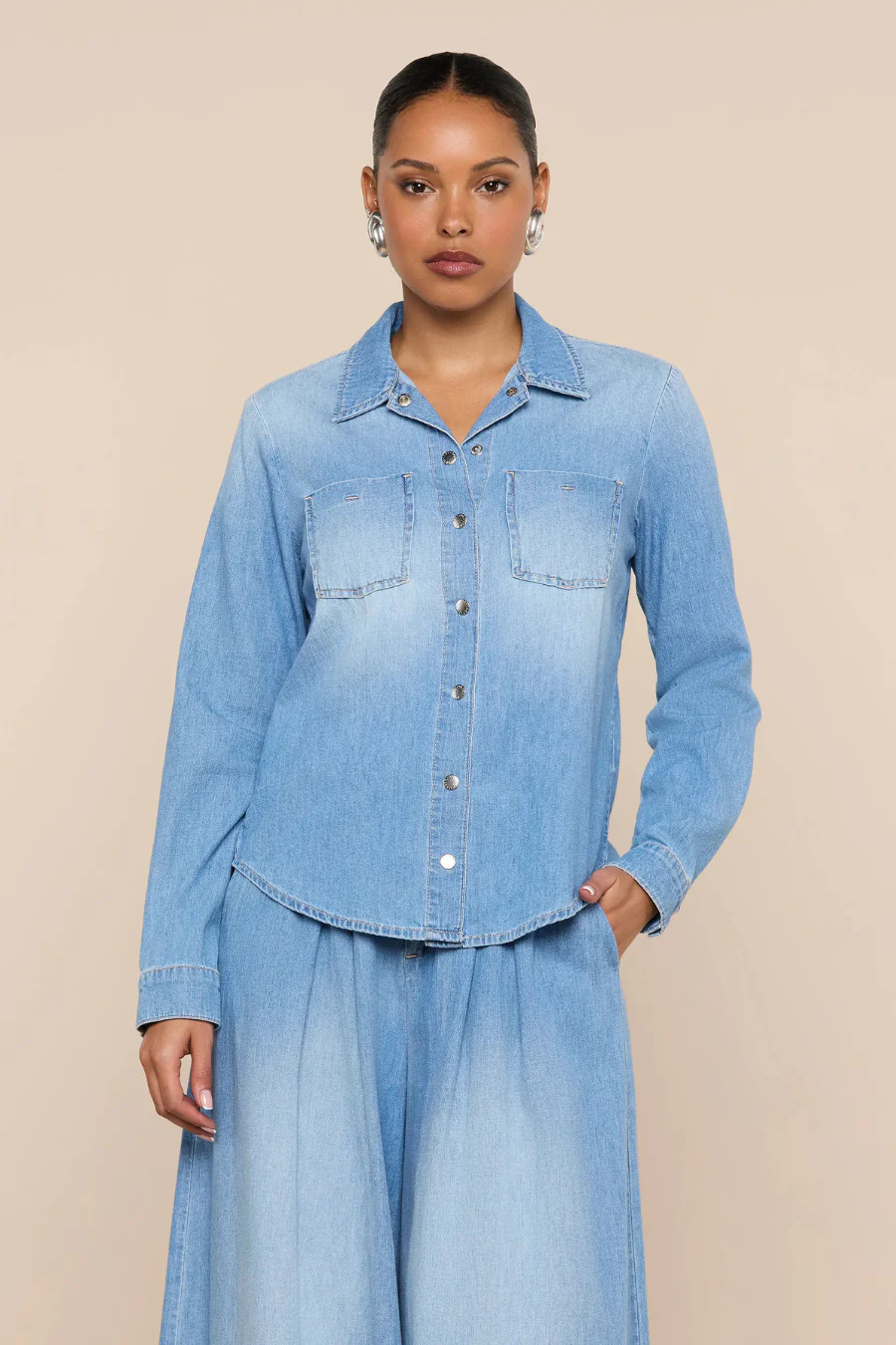 Isla Denim Shirt Havana - Image 3