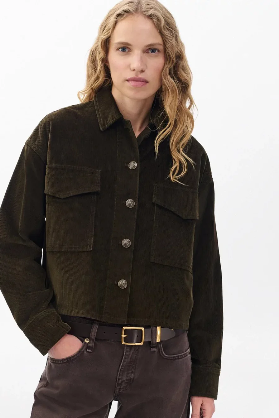 Jaiden Stretch Corduroy Shirt Jacket Balsam - Image 4