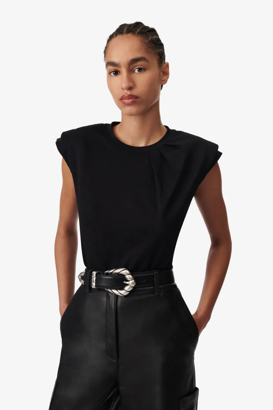 Janon Scoop Neck Top Black - Image 3