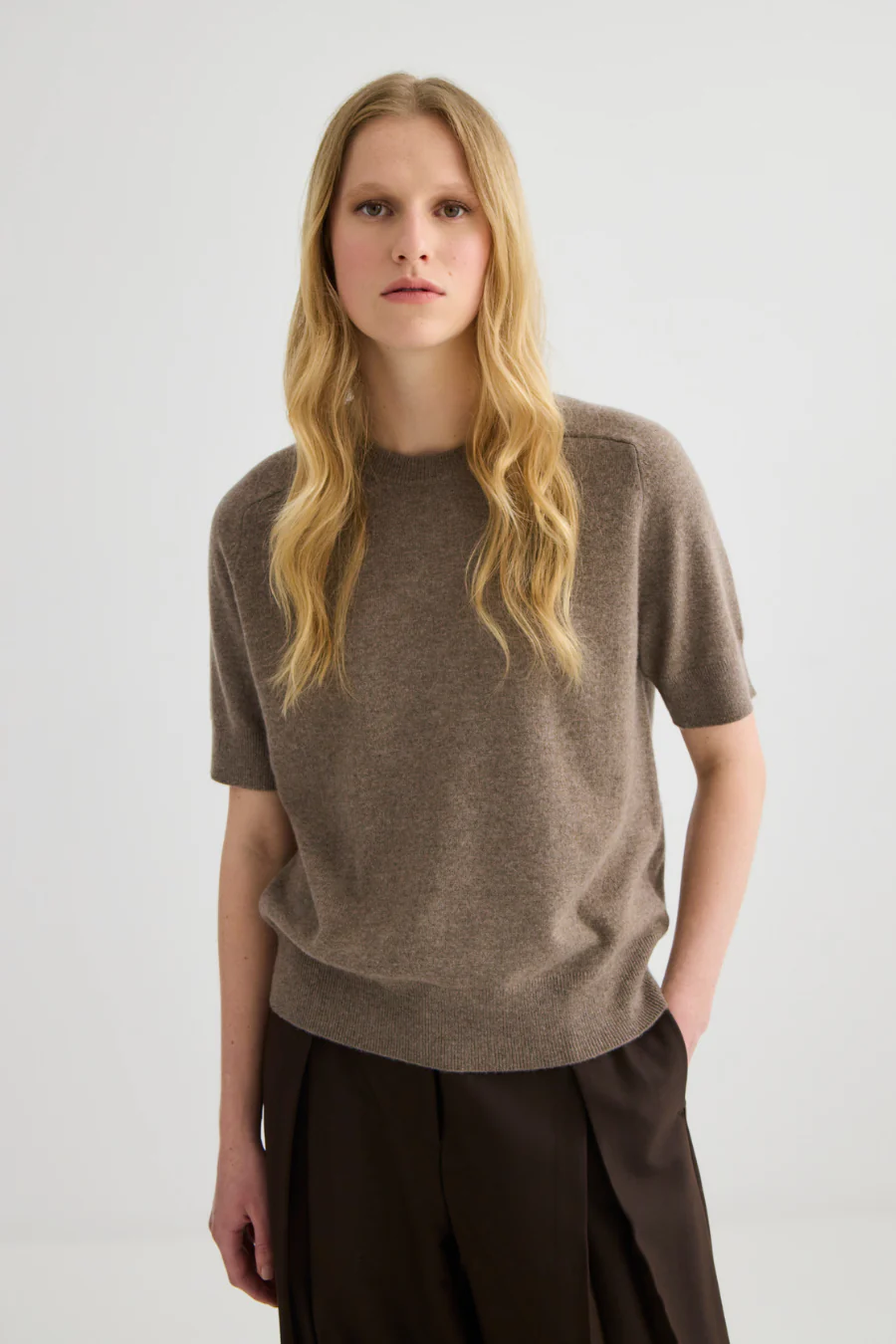 Jasper Short Sleeve Crewneck Cocoa Marle