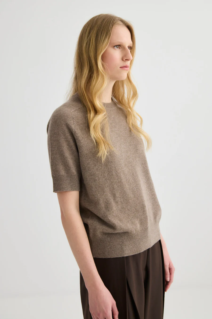 Jasper Short Sleeve Crewneck Cocoa Marle - Image 2