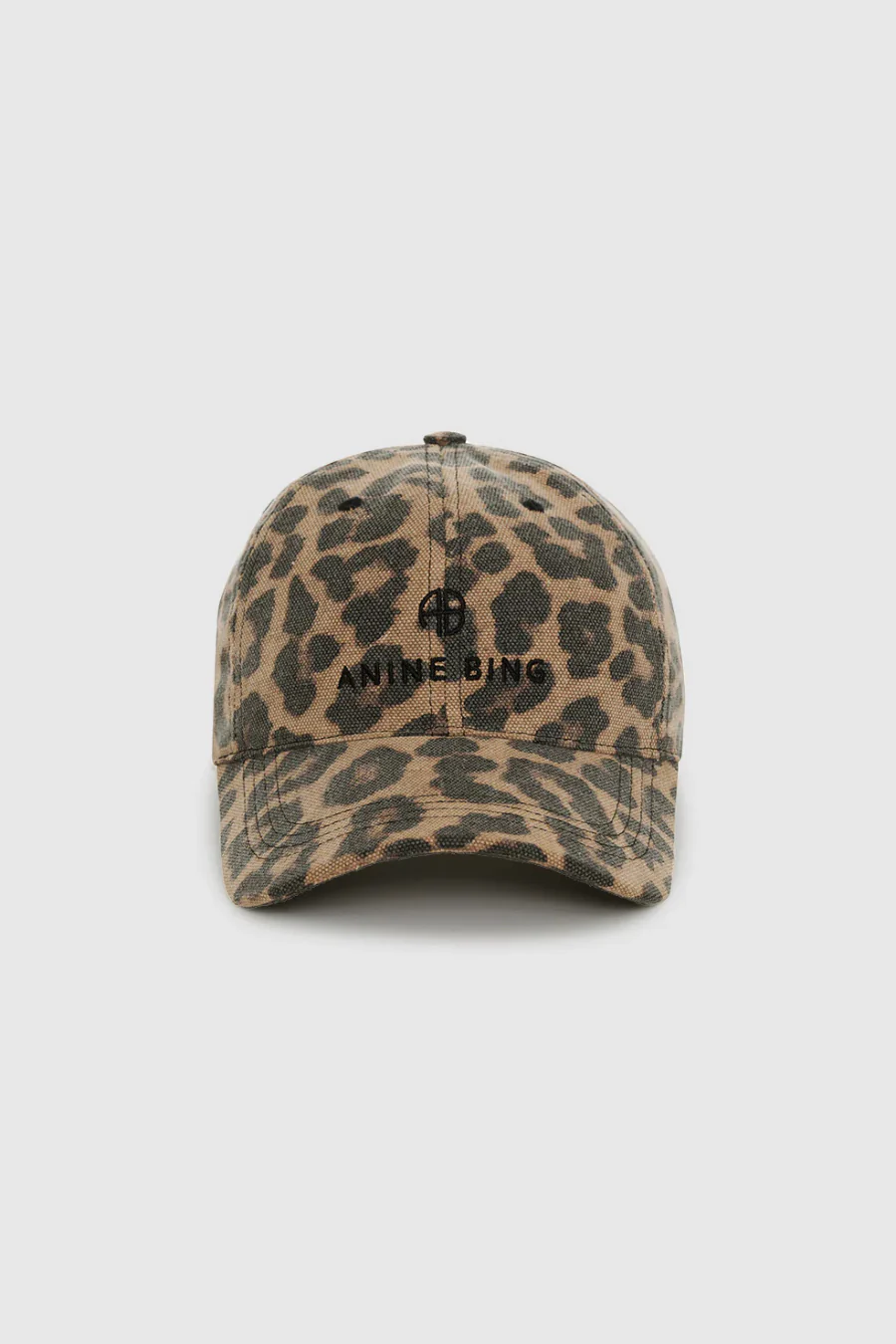 Jeremy Baseball Cap Black And Brown Leopard