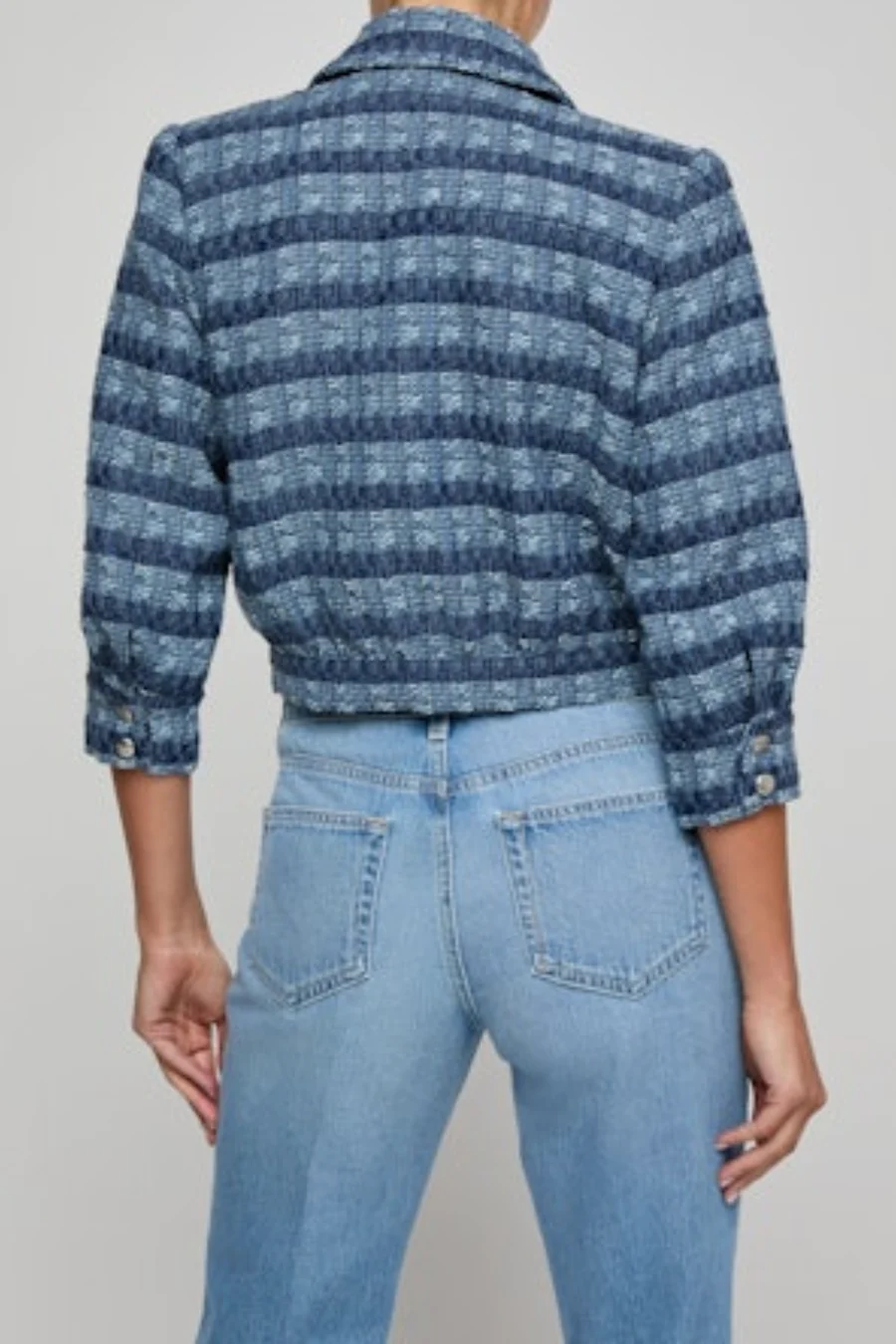 Jia Tweed Jacket Blue Multi Stripe - Image 3