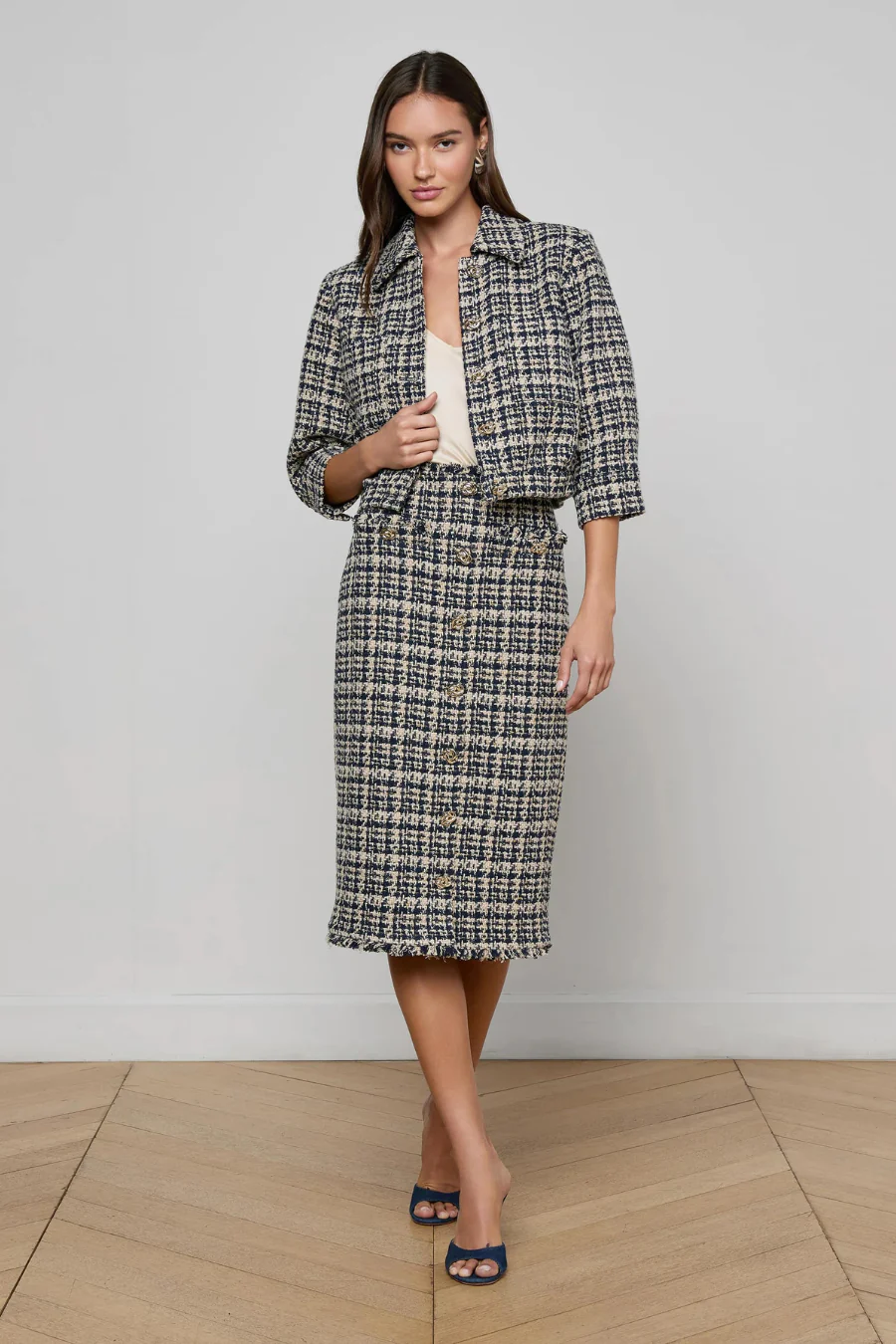 Jia Tweed Jacket Midnight Multi Tweed