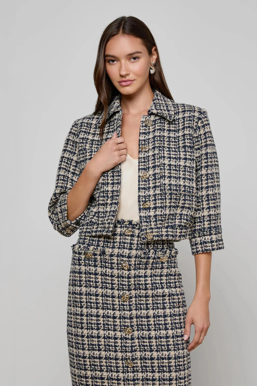 Jia Tweed Jacket Midnight Multi Tweed - Image 3