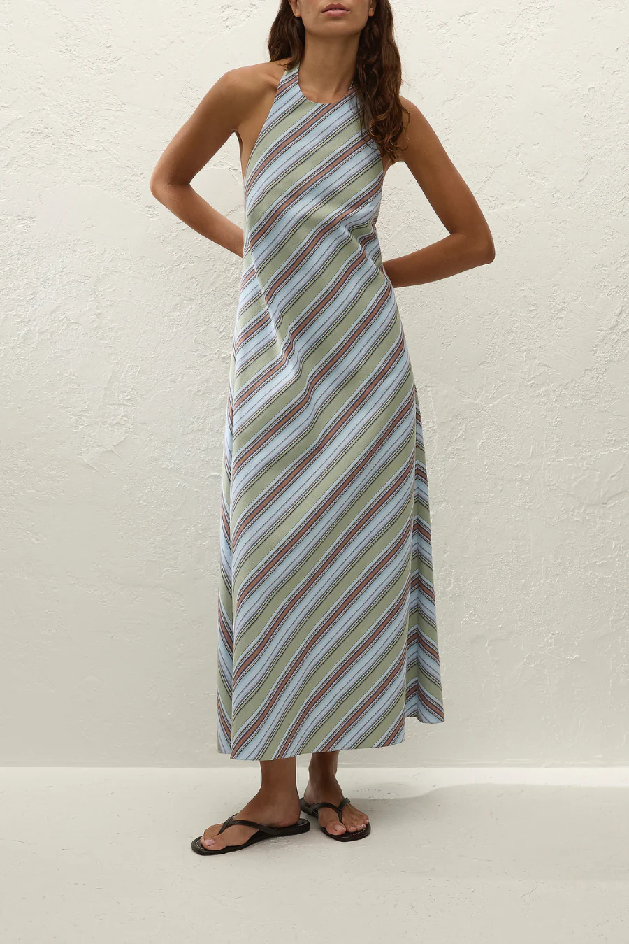 Jone Midi Dress Agua Stripe Blue