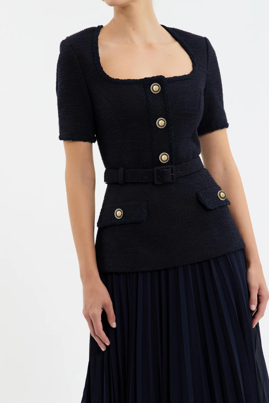 Jonie Midi Dress Navy - Image 4