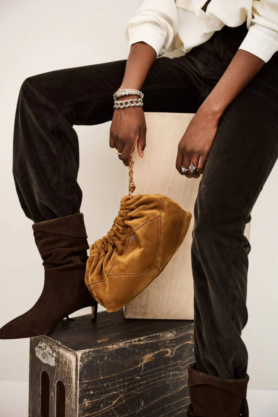 June Suede Bag Cognac - Image 2