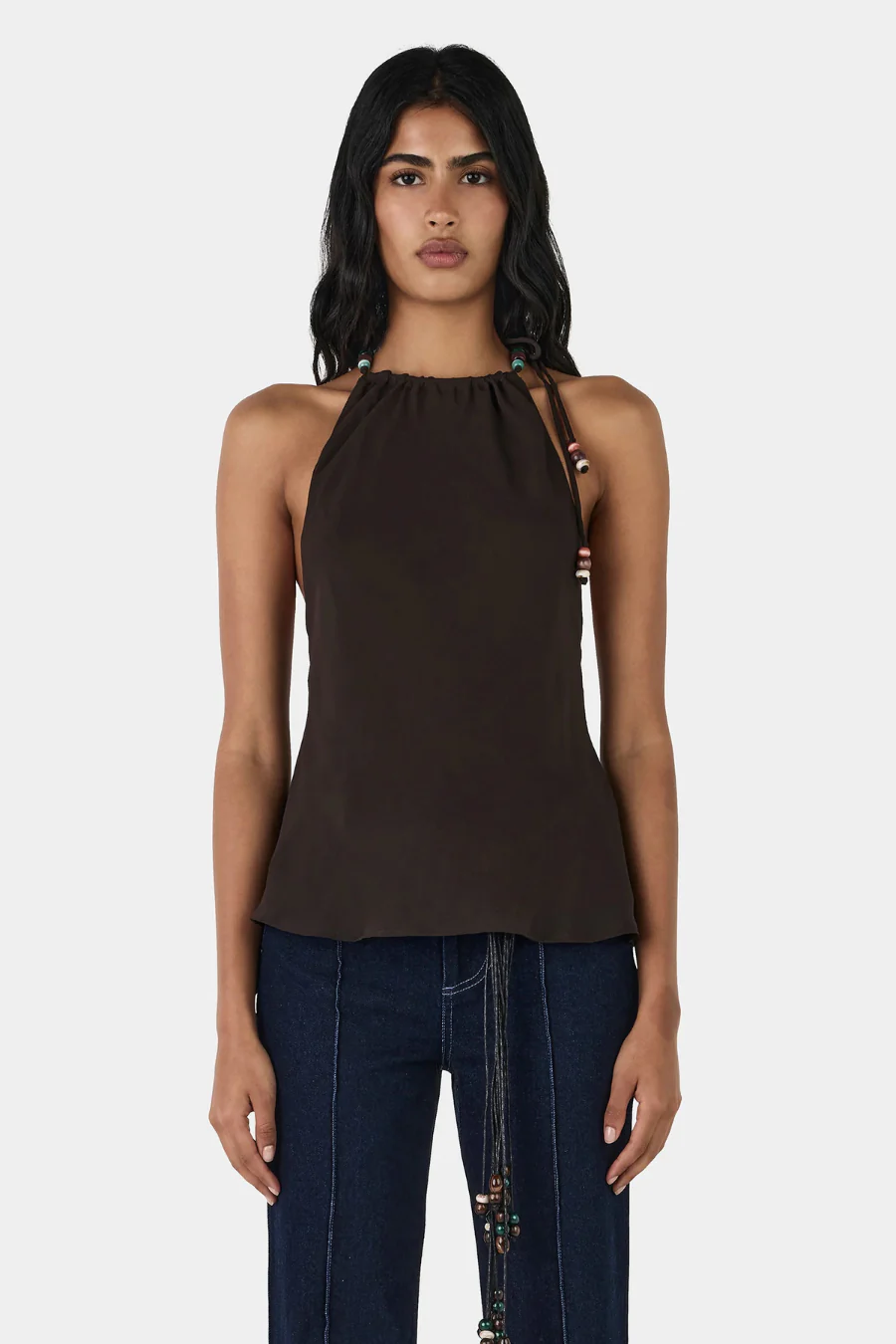 Juniper Silk Top Chocolate - Image 3