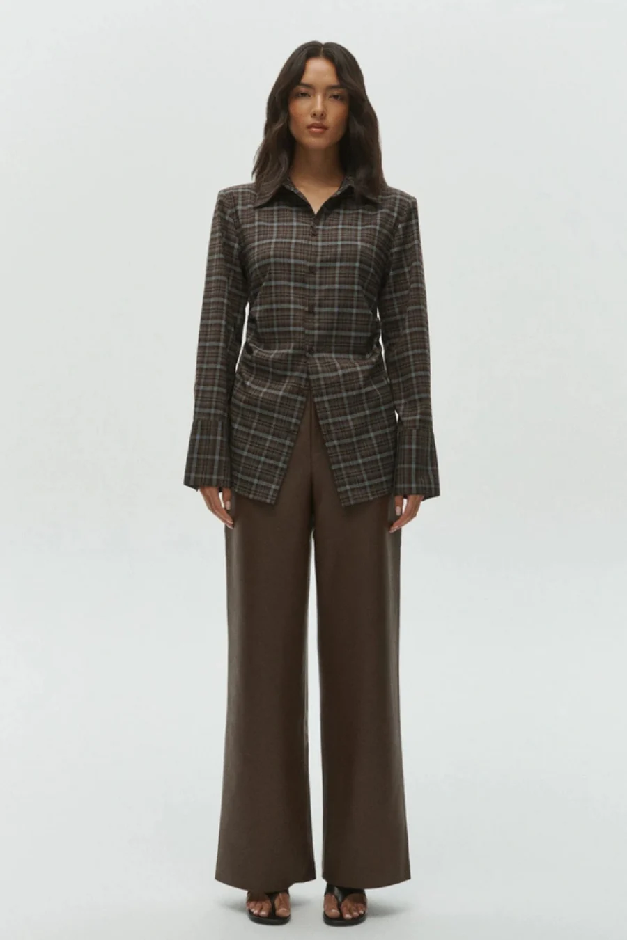 Juno Shirt Brown And Blue Plaid