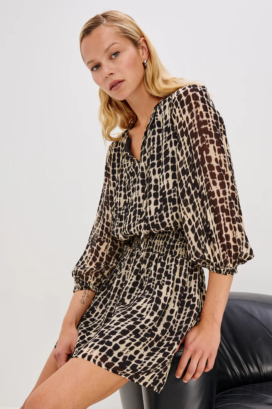 Kari Mini Dress Spotted Shibori - Image 3