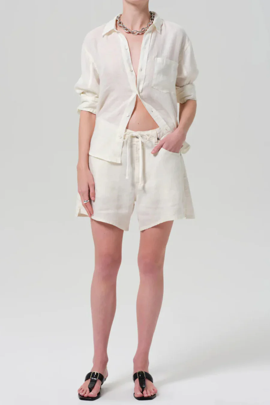 Kayla Shrunken Shirt Vanilla - Image 3