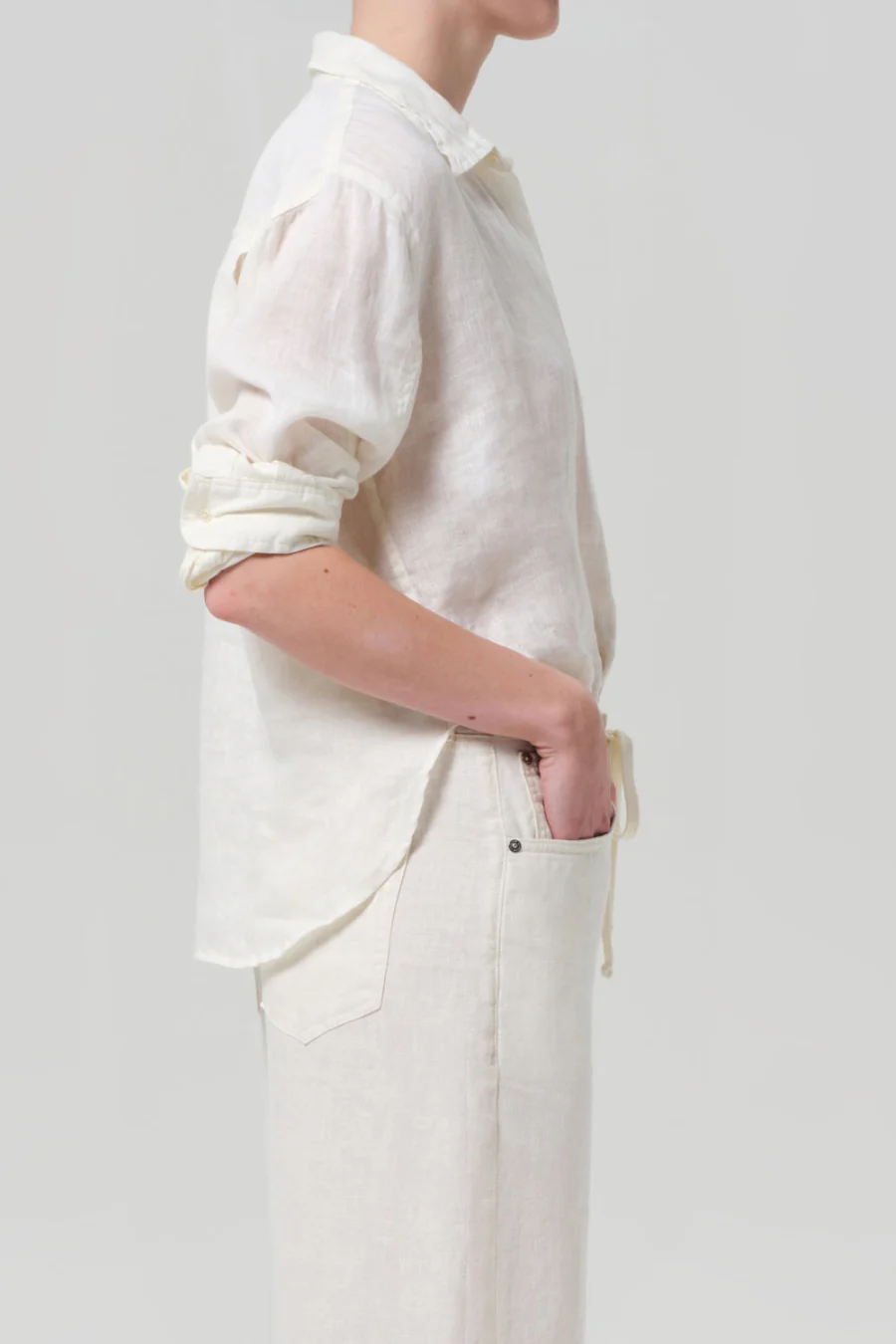 Kayla Shrunken Shirt Vanilla - Image 4