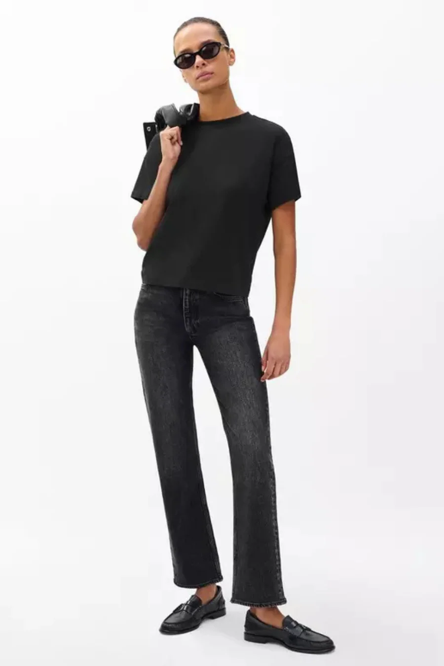 Kelly Boxy Jersey Tee Black