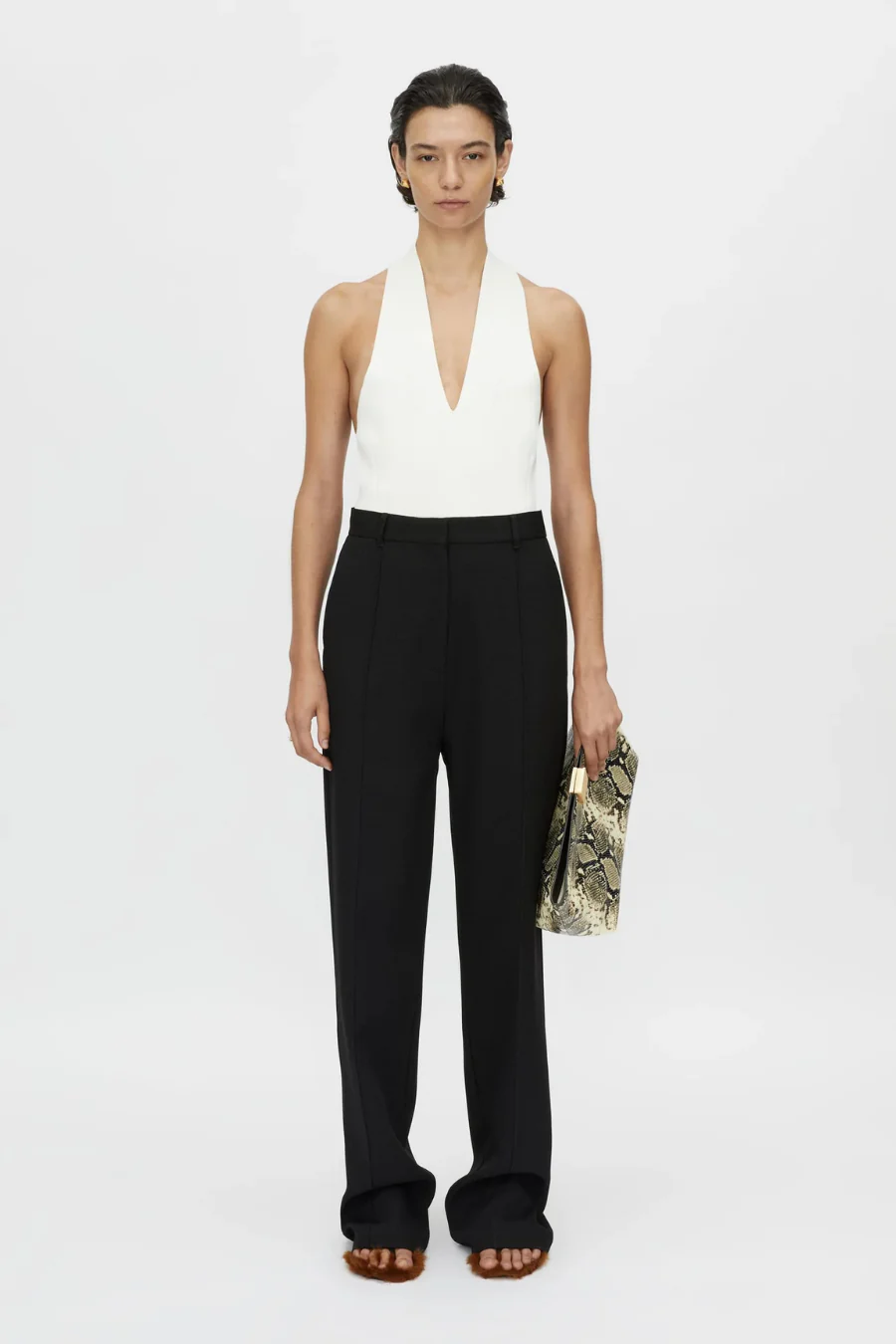 Kestrel Plunge Neck Bodysuit Ivory