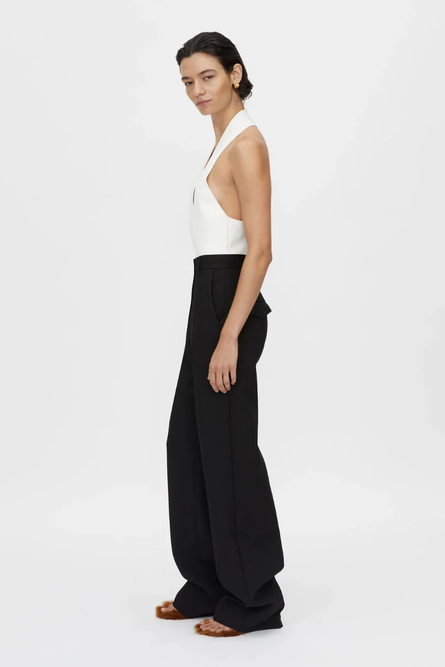 Kestrel Plunge Neck Bodysuit Ivory - Image 3