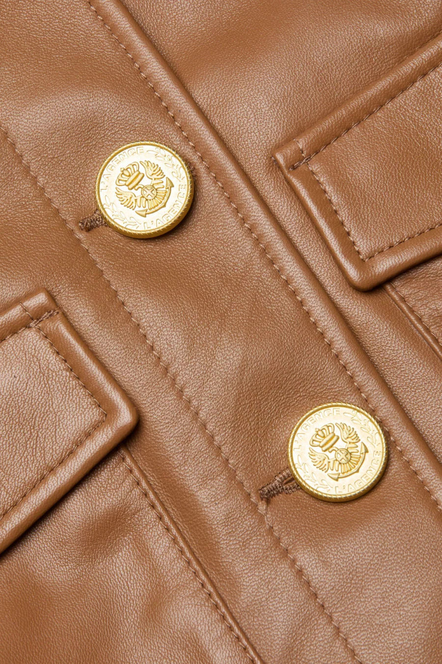 Kumi Cropped Leather Jacket Soft Cognac - Image 5
