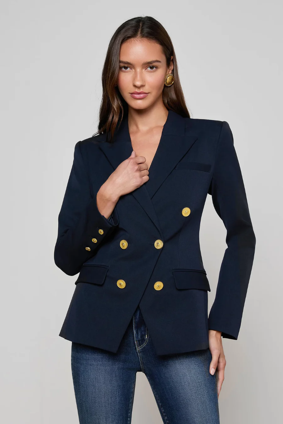 Kyomi Double Breasted Blazer Midnight