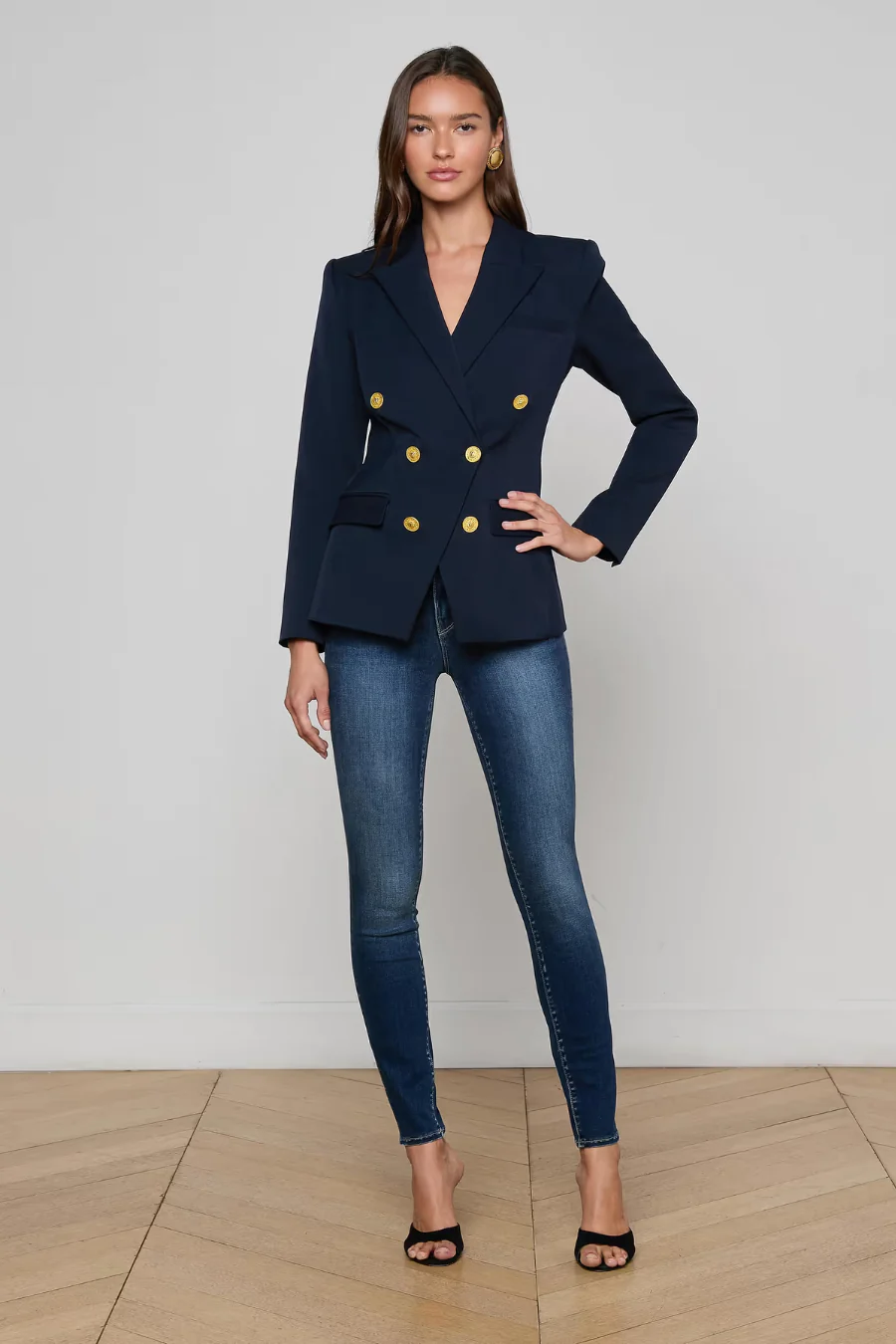 Kyomi Double Breasted Blazer Midnight - Image 3