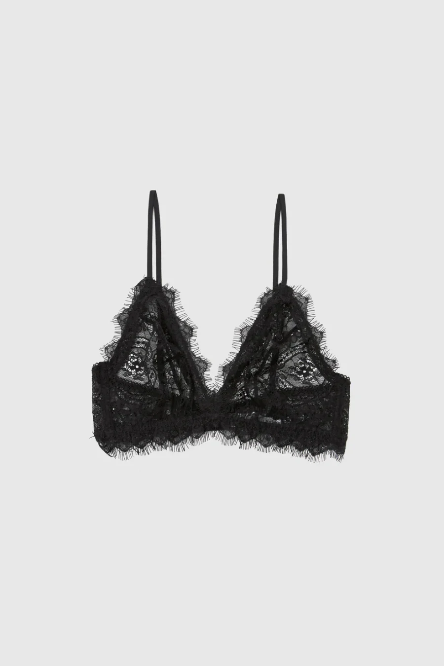 Lace Bra with Trim Black - Image 3