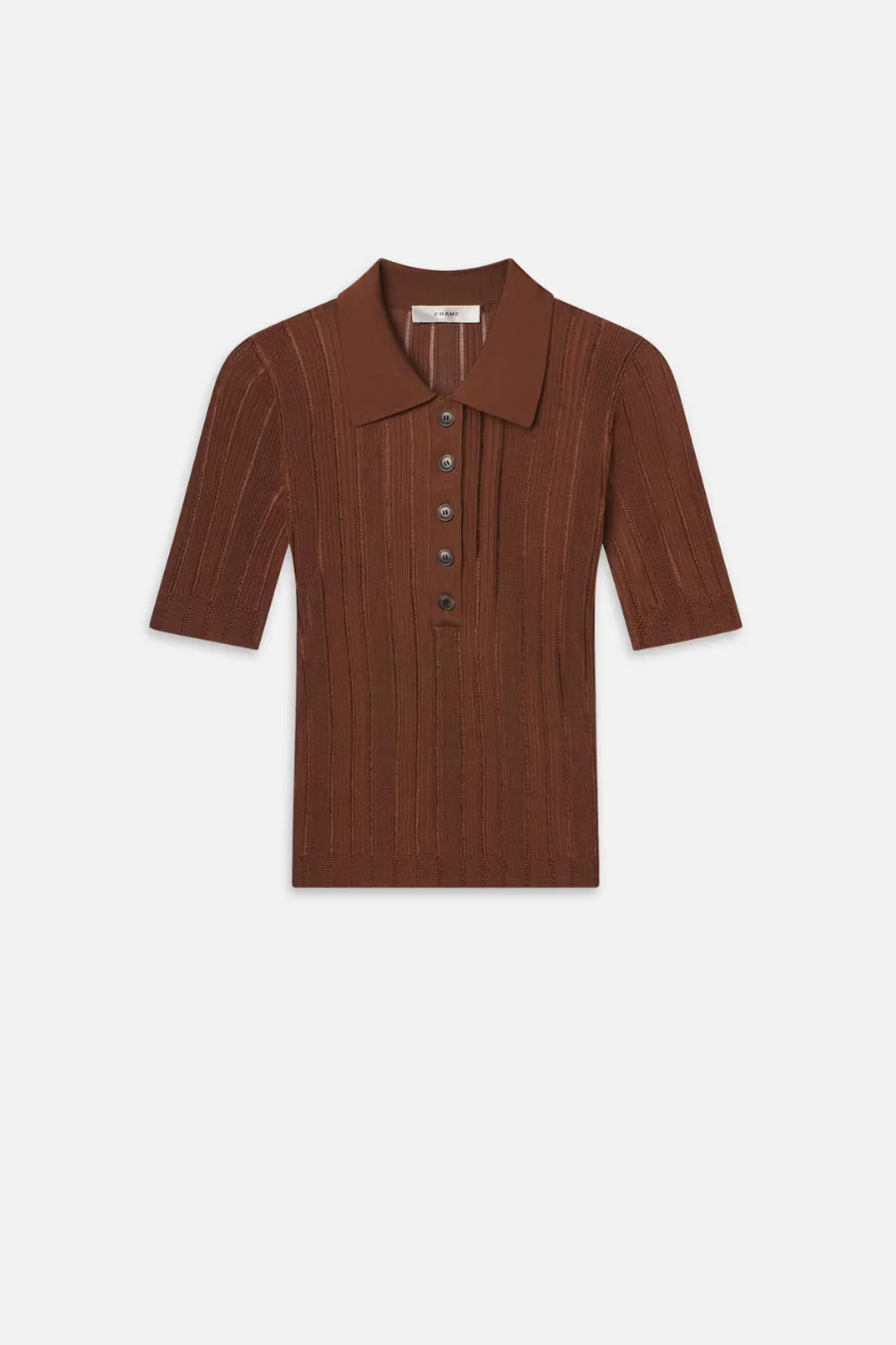 Laddered Rib S/S Polo Light Camel - Image 2