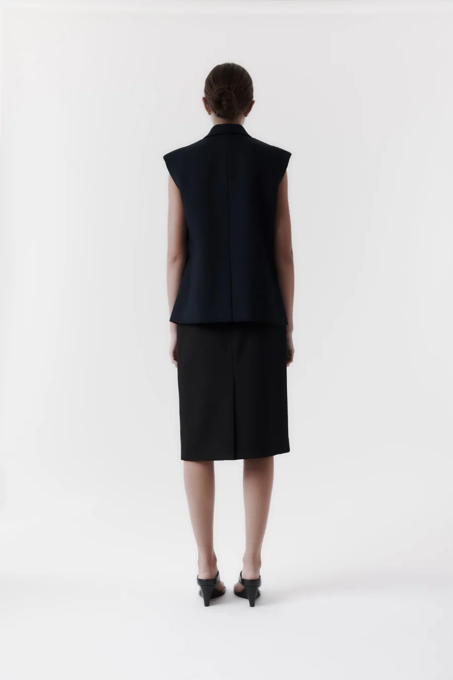 Lapel Long Vest Navy - Image 2