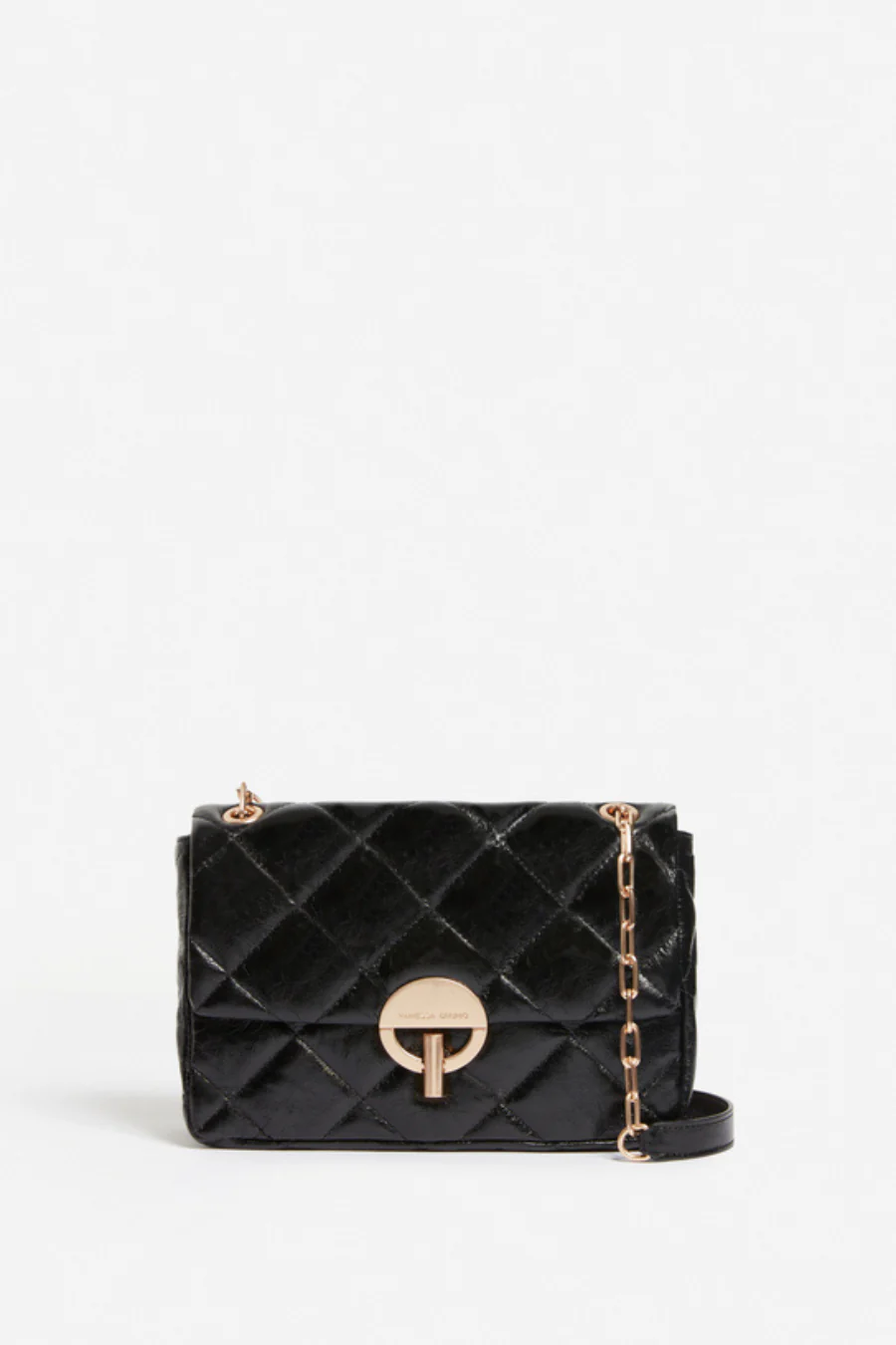 Large Leather Moon Bag Black