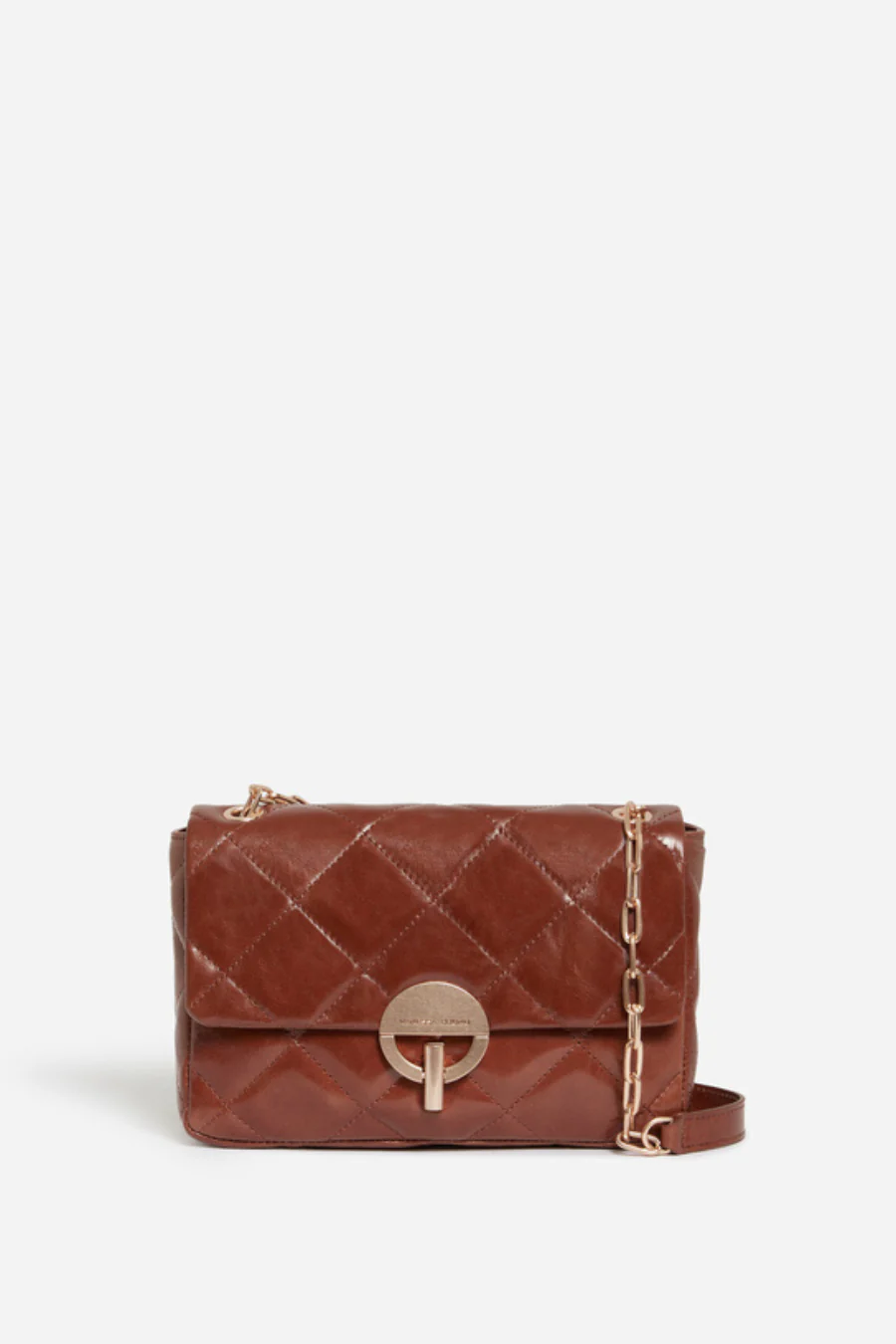 Large Leather Moon Bag Havana