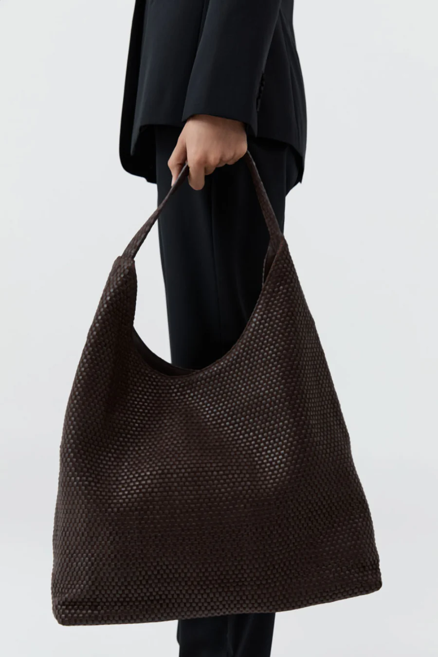 Lattice Weave Large Tote Coffee - Image 2