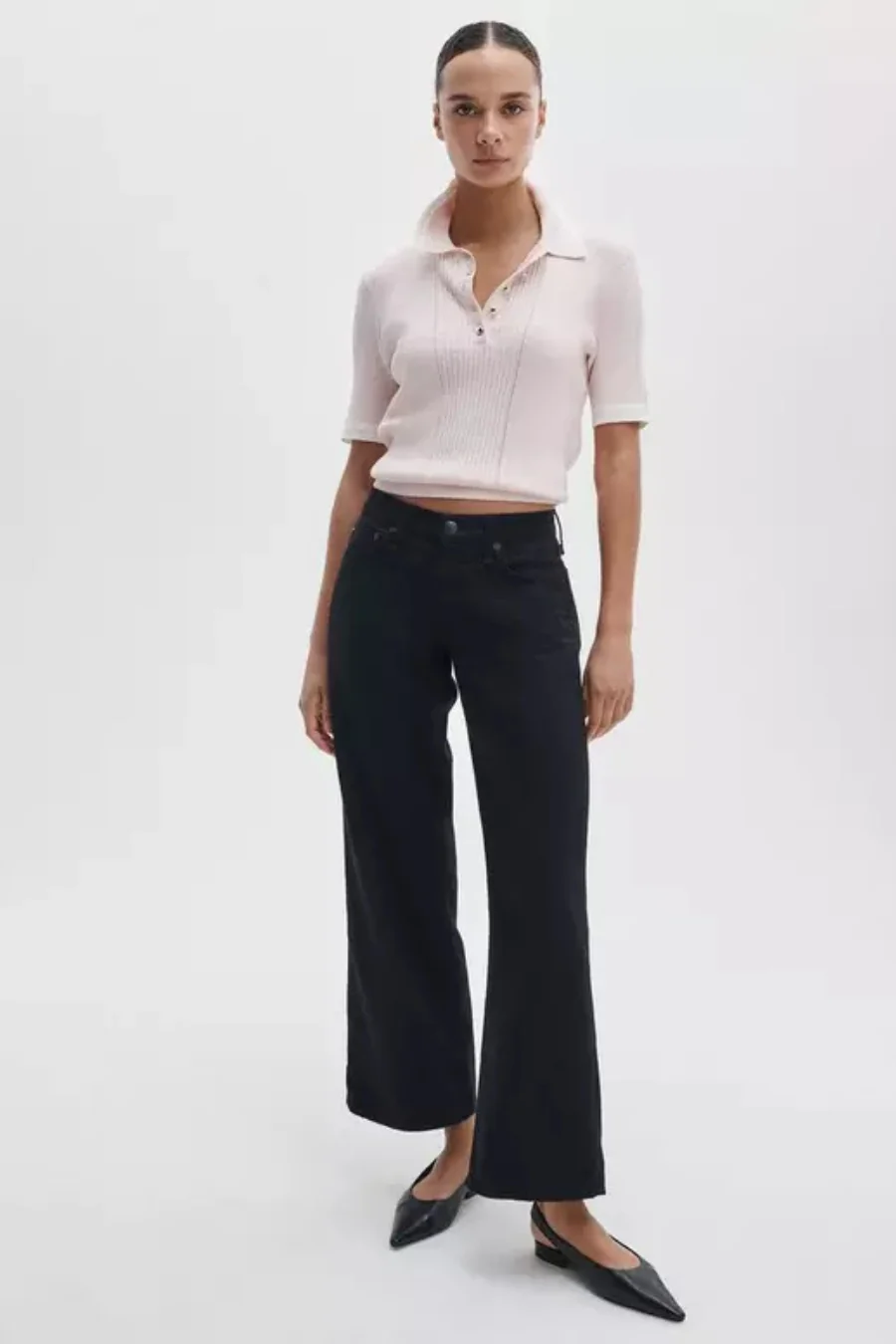 Laurie Cotton Cashmere Polo Light Pink