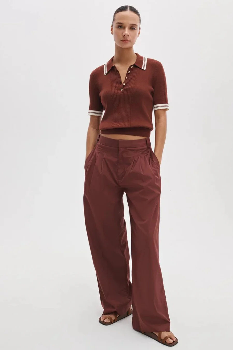 Laurie Cotton Cashmere Polo Rosewood