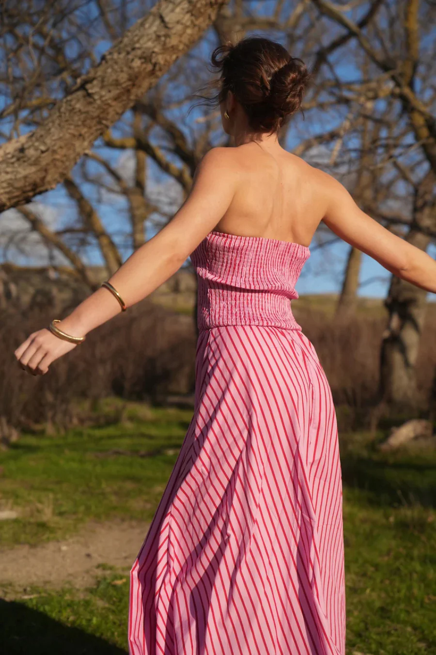 Layla Dress Magneta Stripe - Image 2