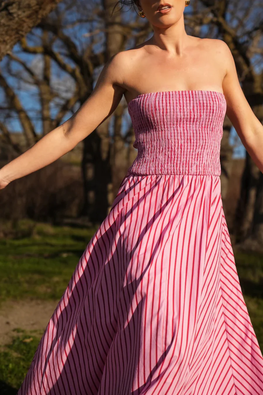 Layla Dress Magneta Stripe - Image 4