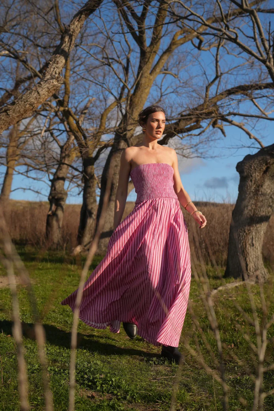 Layla Dress Magneta Stripe - Image 5