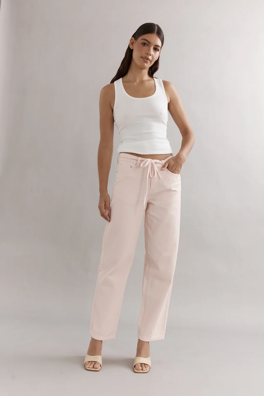 Leo Low Rise Jean Pink