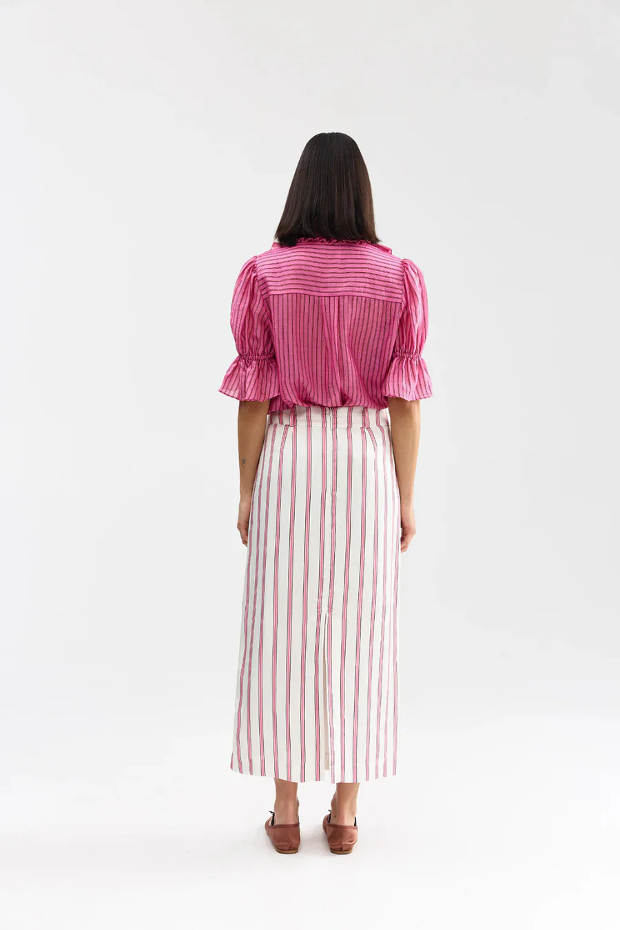 Leonie Blouse Poppy Bark Stripe - Image 4