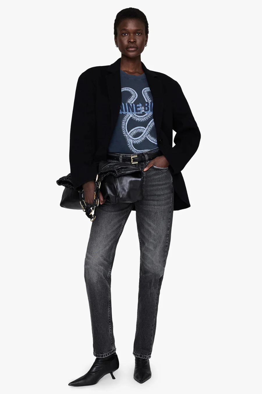 Lili Tee Snake Washed Black