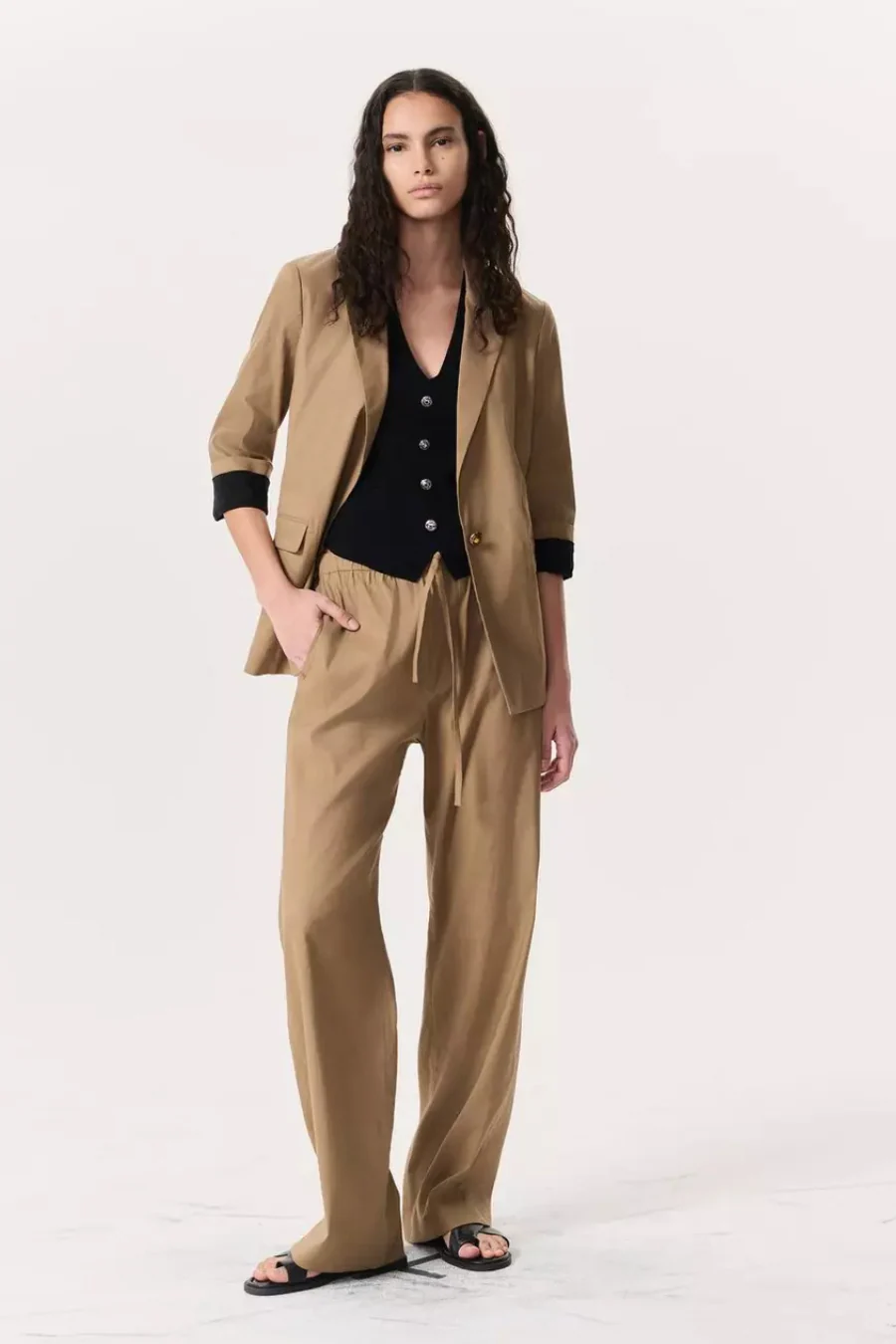 Logan Linen Beach Pant Muted Brown - Image 3
