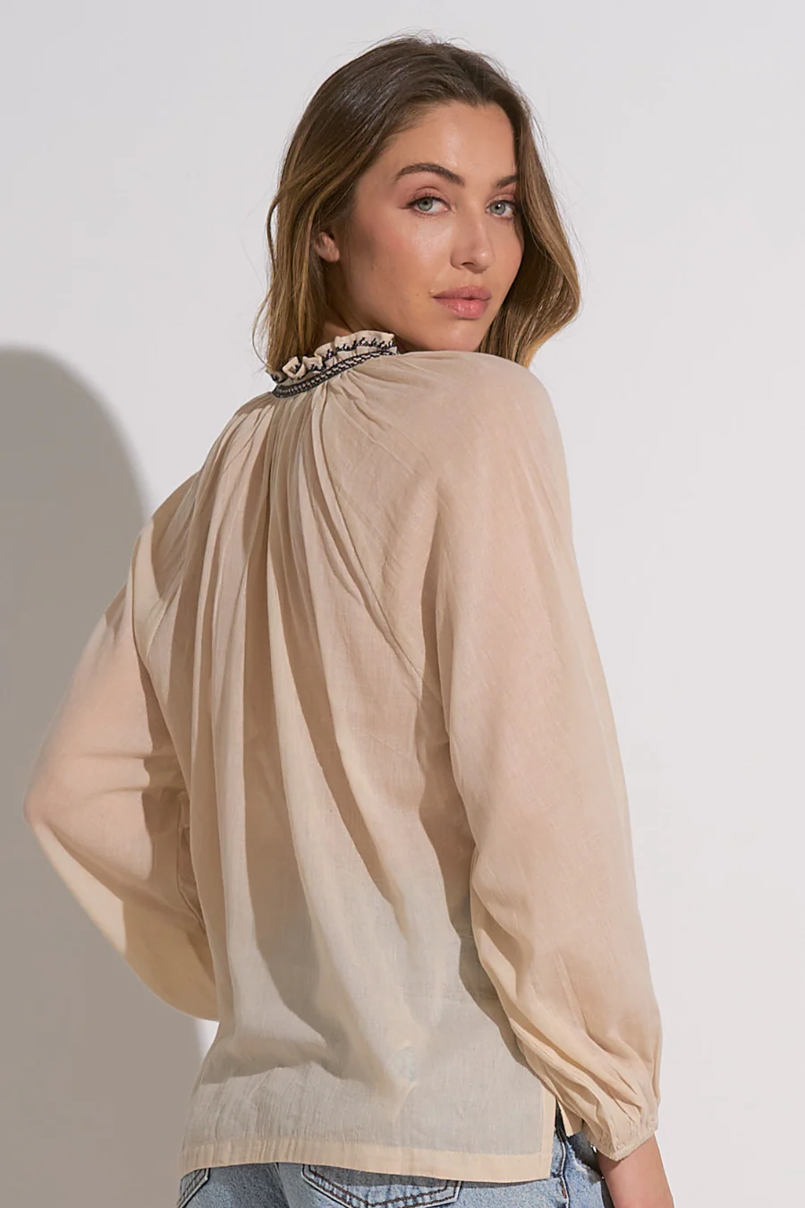 Long Sleeve Blouse Natural - Image 4