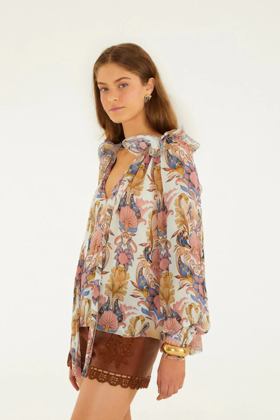 Long Sleeve Blouse Sea Garden Off White - Image 3